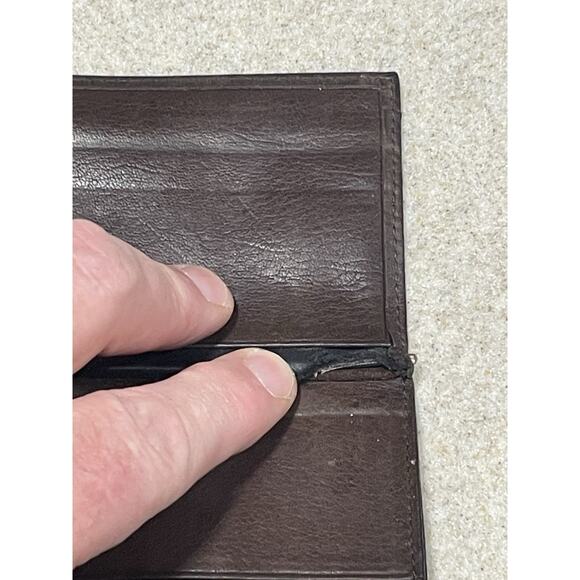 Vintage Stone Mountain Small Brown Leather Tri-fold Wallet Cardholder - Picture 10 of 10